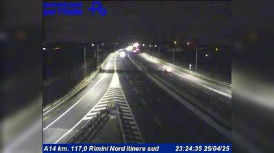 Preview delle webcam di Rimini: A14 km. 117,0 - Nord itinere sud