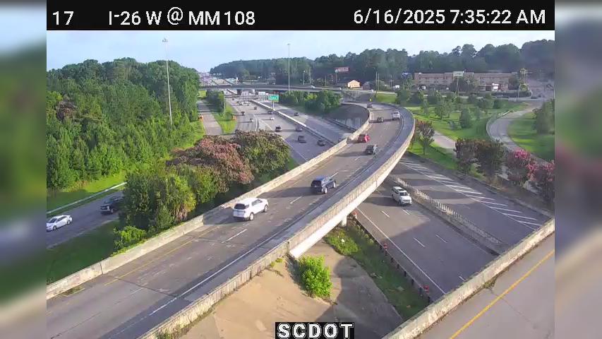 Traffic Cam Columbia: I-26 W @ MM 108 (I-126 Flyover)