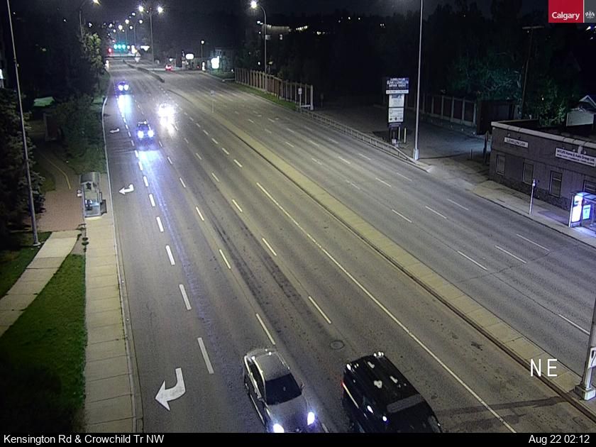 Traffic Cam West Hillhurst: Kensington Road - Crowchild Trail NW