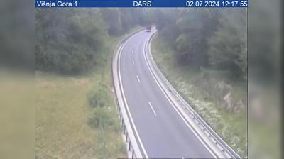 Zadnja slika ob 12h: Avtocesta Ljubljana - Obrežje, proti Višnji Gori
