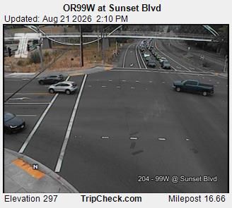 Traffic Cam Durham: ORE99W at Sunset Blvd