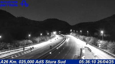 Preview delle webcam di Belforte Monferrato: A26 Km. 025,000 AdS Stura Sud