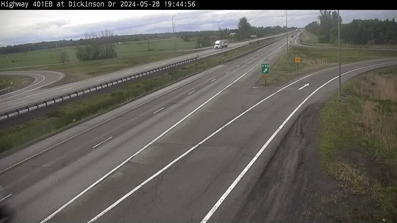 Traffic Cam Leeds and the Thousand Islands: Highway 401 near Dickinson Rd