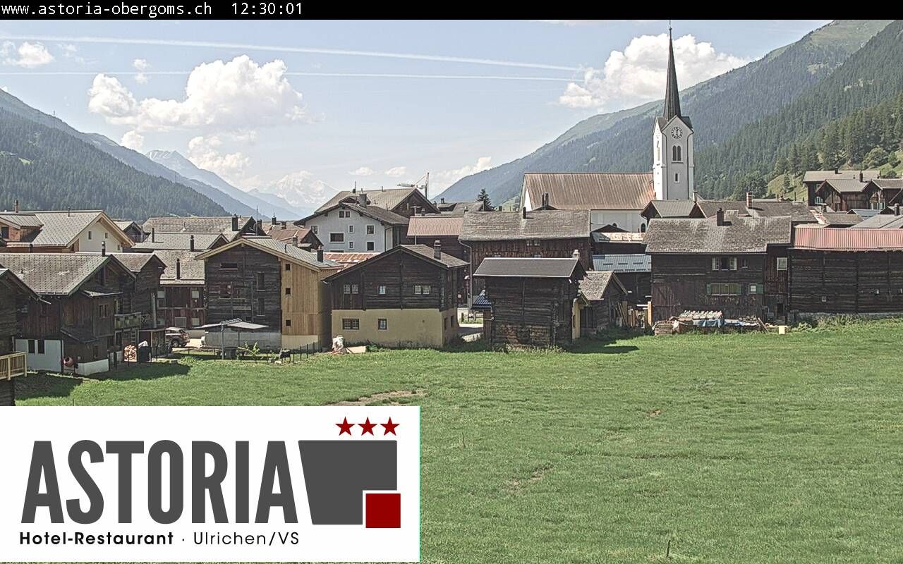 Ulrichen: Hotel Astoria mit Panoramablick über - Obergoms - Goms