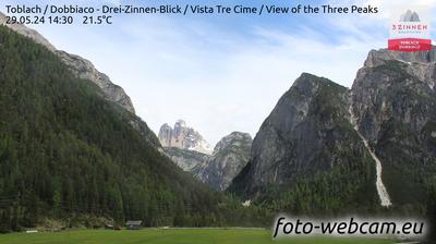 Preview delle webcam di Toblach - Dobbiaco: Drei-Zinnen-Blick - Vista Tre Cime - View of the Three Peaks