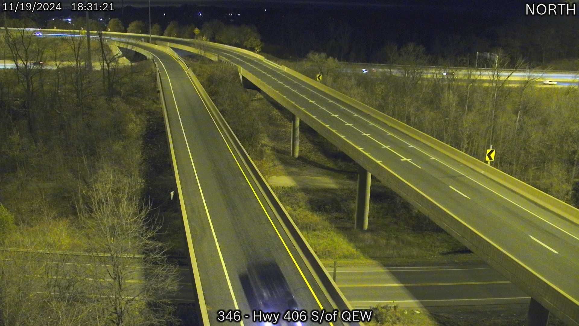 Traffic Cam St. Catharines: 406 S/B at QEW/406