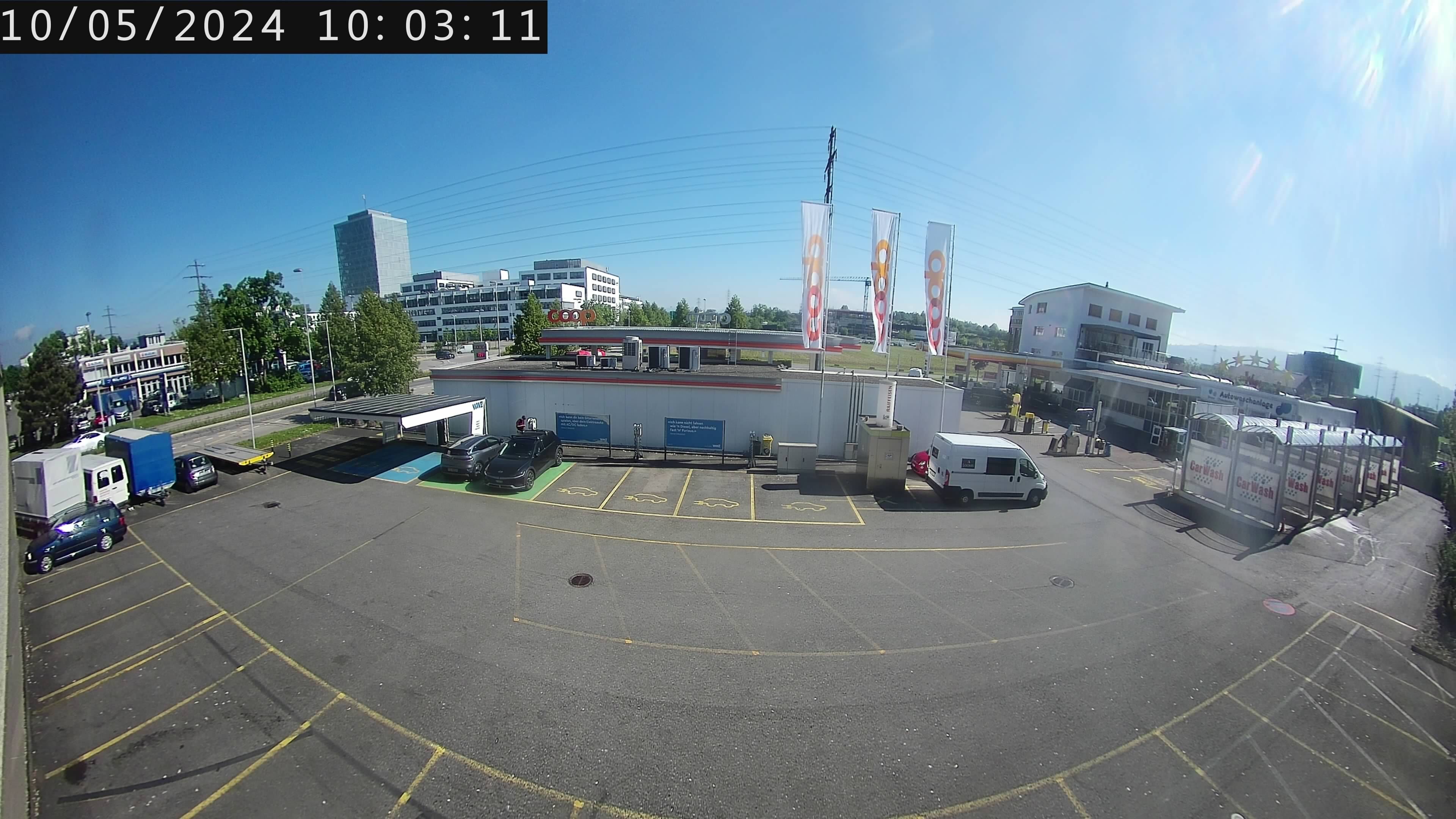 Risch-Rotkreuz: Webcam Rotkreuz Kreisel Coop Tankstelle