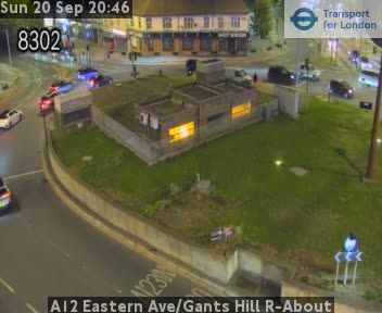 Traffic Cam Heathfield and Waldron: A12 Eastern Ave/Gants Hill R-About
