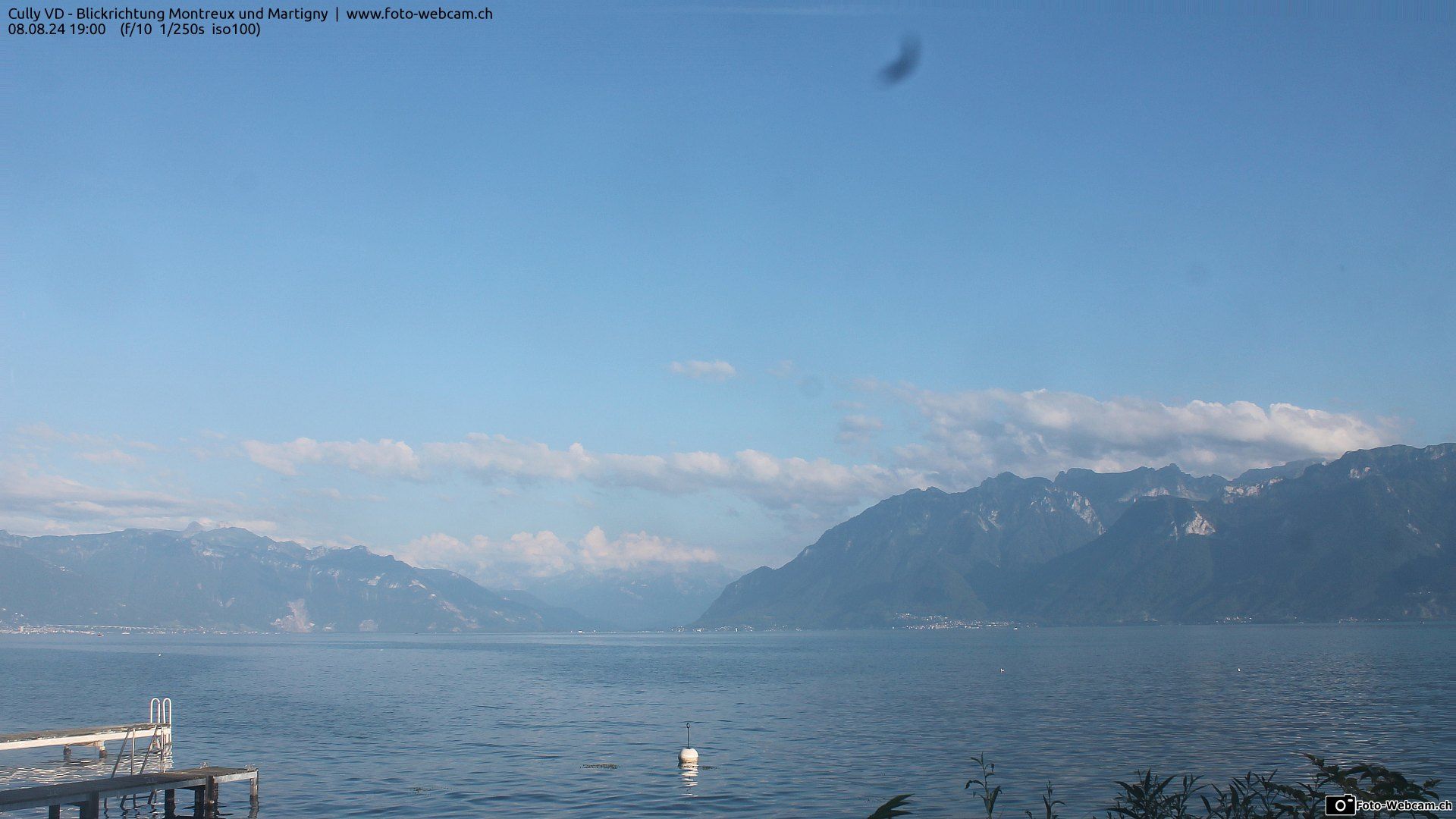 Bourg-en-Lavaux: Cully Genève - Blick richtung Montreux und Martiny