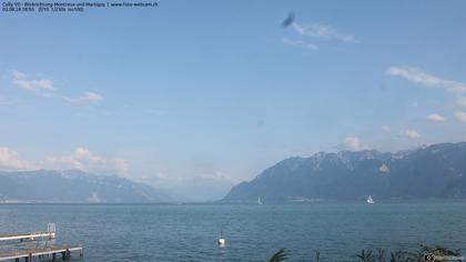 Bourg-en-Lavaux: Cully Genève - Blick richtung Montreux und Martiny