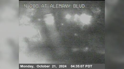 Traffic Cam San Francisco › North: TV321 -- I-280 : At Alemany Bl