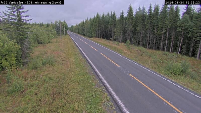 Traffic Cam Lausgarda: F33 Vardalsåsen (Gjøvik)