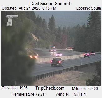 Traffic Cam Hugo: I-5 at Sexton Summit