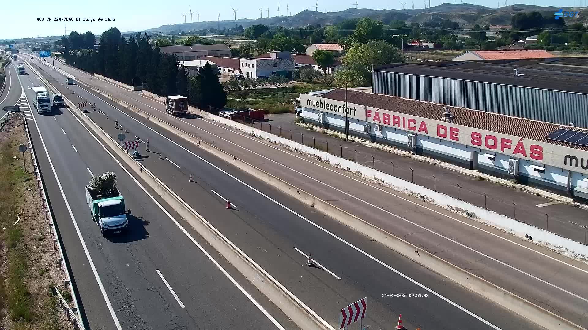 Traffic Cam El Burgo de Ebro: A-68 - Autovía del Ebro