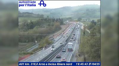 Preview delle webcam di Figline e Incisa Valdarno: A01 km. 318,0 Arno a Incisa itinere nord