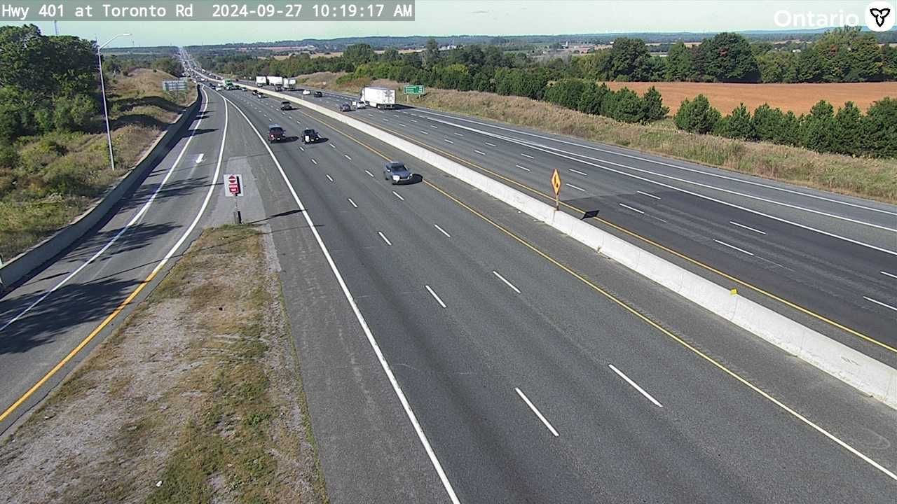 Traffic Cam Port Hope: Highway 401 at Toronto Rd