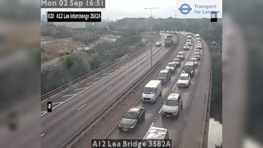 Traffic Cam Heathfield and Waldron: A12 Lea Bridge 3582A