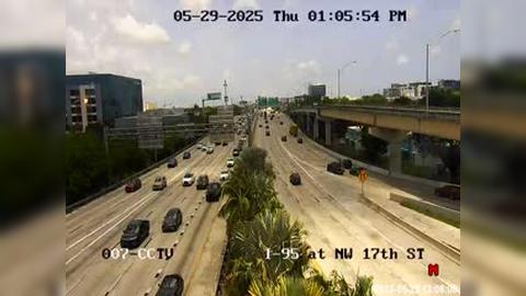 Traffic Cam Miami: I-95 at Northwest 17th Street