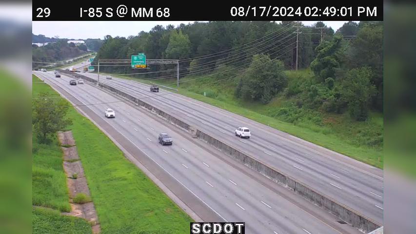 Traffic Cam Jackson Mill: I-85 S @ MM 68 (SC 129)