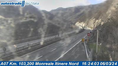 Preview delle webcam di Ronco Scrivia: A07 Km. 103,200 Monreale Itinere Nord