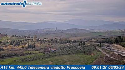 Preview delle webcam di Sant'Antonio Abate: A14 km. 445,0 Telecamera viadotto Prascovia