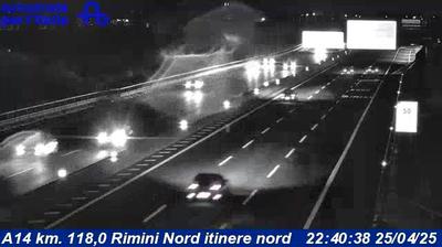 Preview delle webcam di Rimini: A14 km. 118,0 - Nord itinere nord