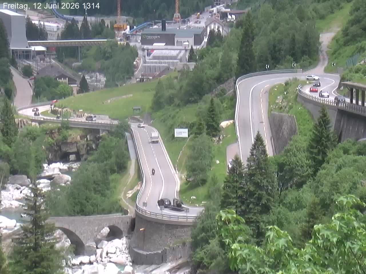 Göschenen › Nordosten: Schöllenenmätteli-Brücke - Gotthard Railway-Tunnel Entrance Göschenen