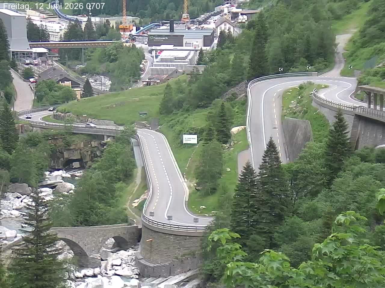 Göschenen › Nordosten: Schöllenenmätteli-Brücke - Gotthard Railway-Tunnel Entrance Göschenen
