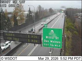 Traffic Cam Pacific: SR 167 at MP 20.6: 4th Ave N