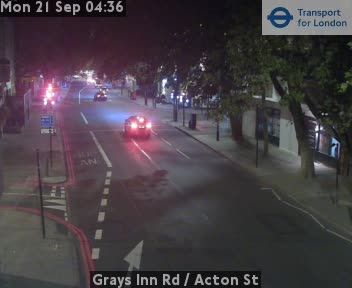 Traffic Cam London: Grays Inn Rd - Acton St