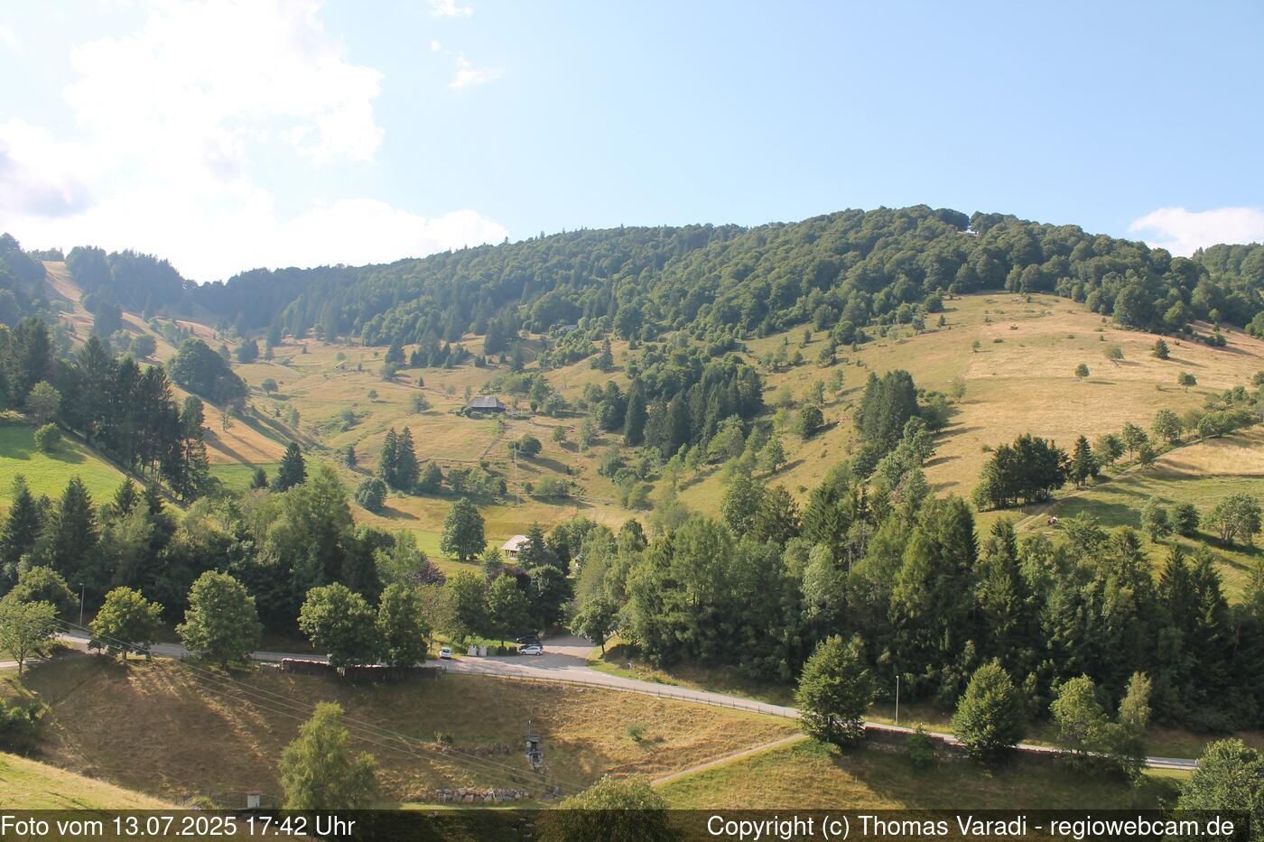 Traffic Cam Gemarkung Oberried › North: Dobelsee - Hofsgrund - Schniederlihof - Engländerdenkmal - Eugen Keidel Tower - Schauinsland