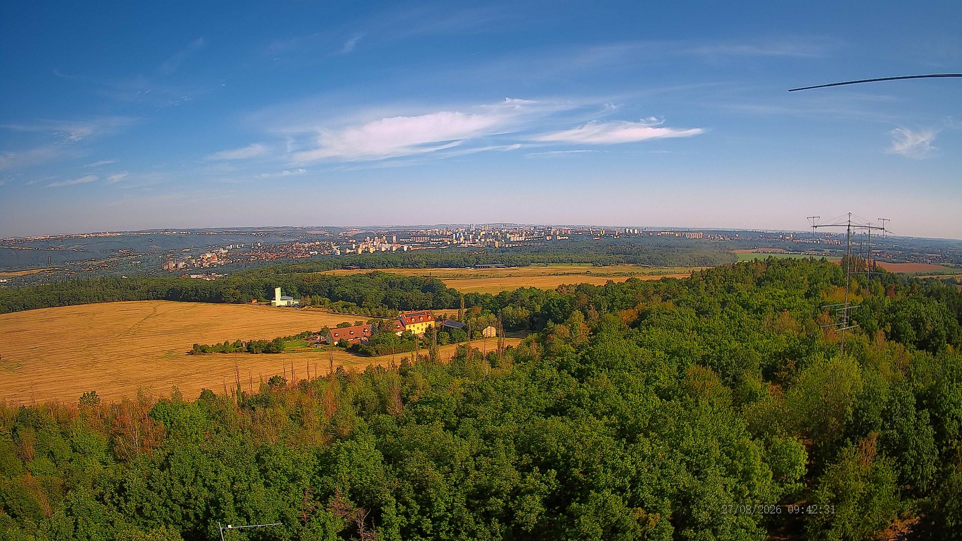 Traffic Cam Kytin: Točna - Středočeský kraj, Česko: Prague from Tocna