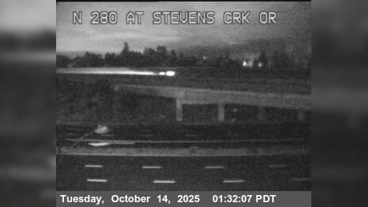 Traffic Cam Santa Clara › North: TVB91 -- I-280 : At Stevens Creek Onramp