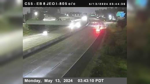Traffic Cam Normal Heights › East: C 055) I-8 : Just East Of I-805