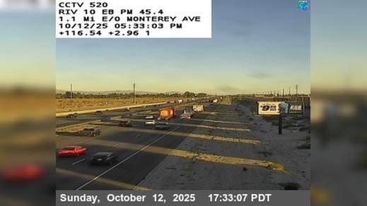 Traffic Cam Thousand Palms › East: I-10 : (520) Monterrey Avenue