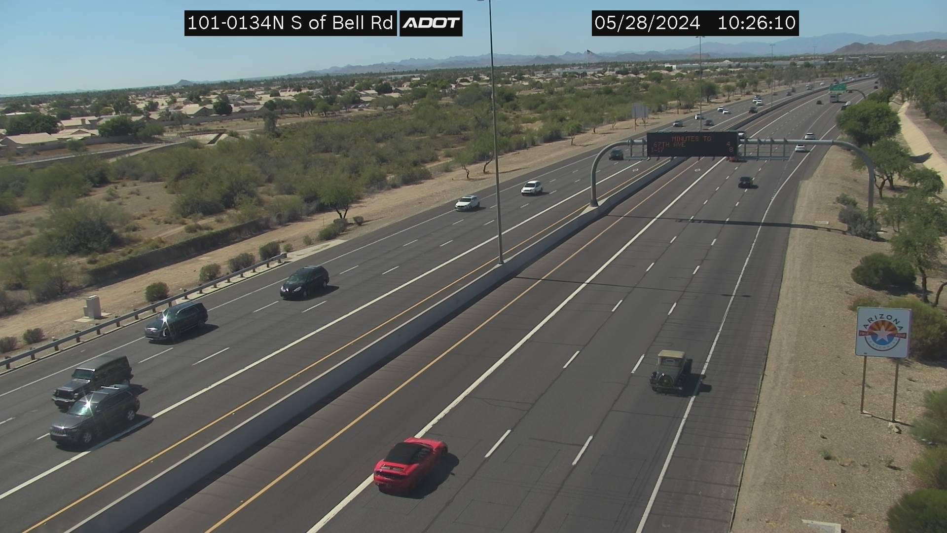 Traffic Cam Peoria › North: I-101 NB 13.40 @S of Bell Rd
