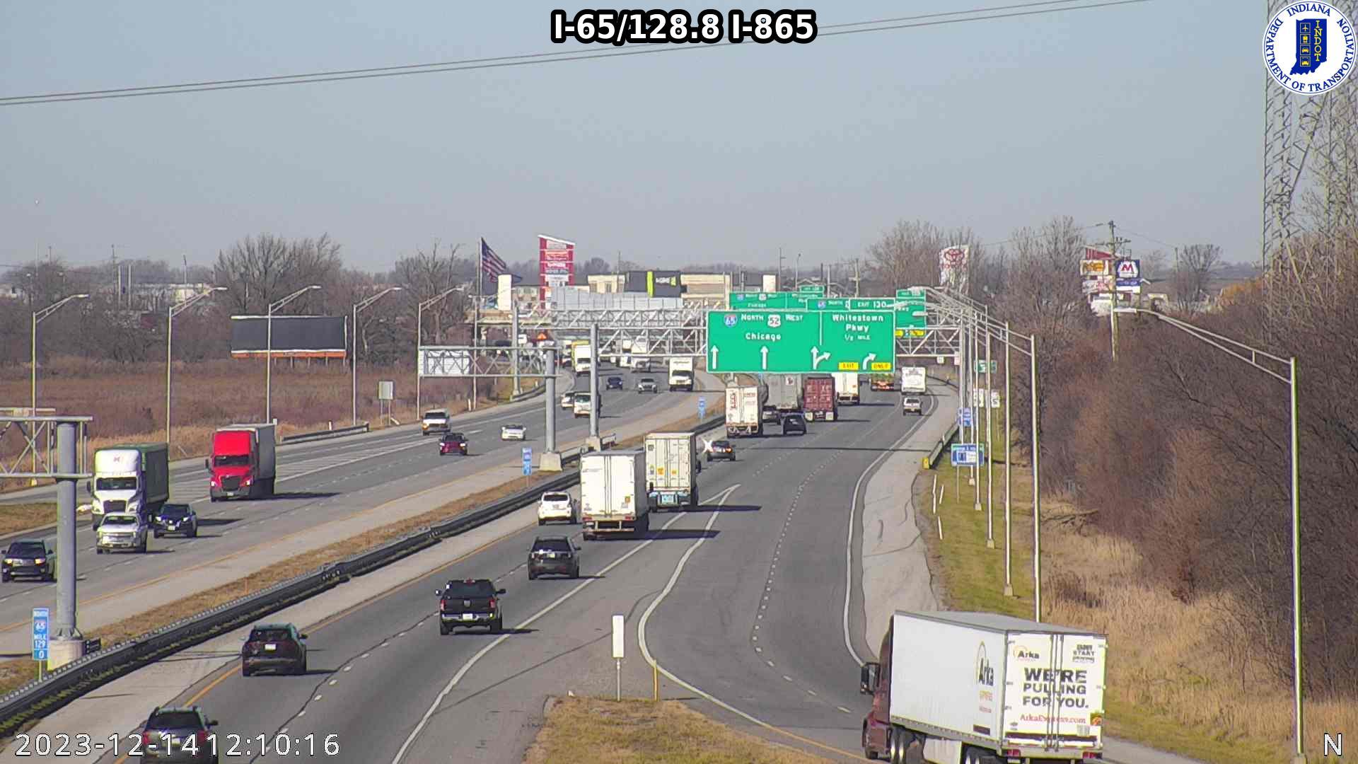 Traffic Cam Royalton: I-65: I-65/128.8 I-865: I-65/128.8 I-865