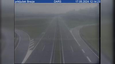 Zadnja slika ob 12h: Avtocesta Karavanke - Ljubljana, priključek Brezje
