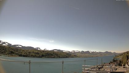 Schmerikon: Schweiz, Sankt Gallen: Obersee, Blickrichtung Rapperswil