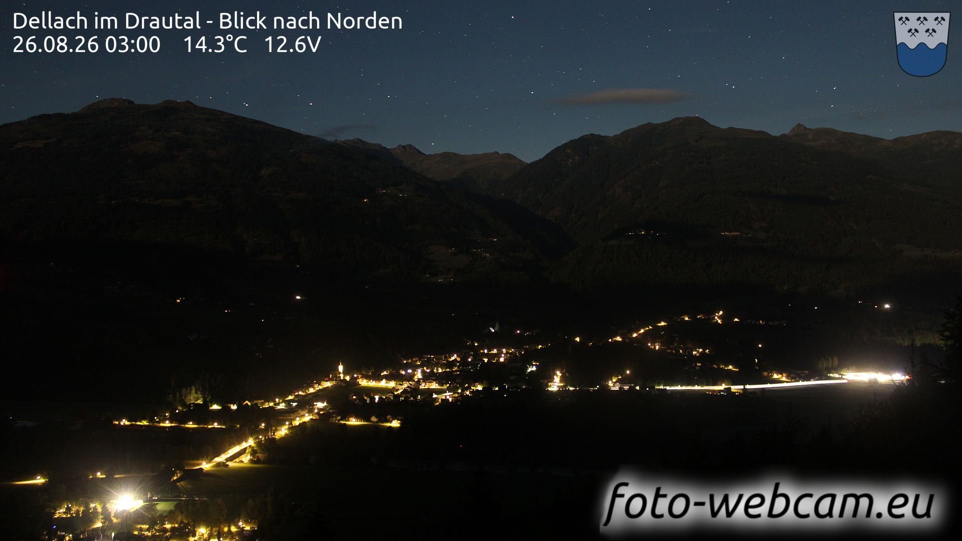 Traffic Cam Dellach im Drautal: Blick nach Norden