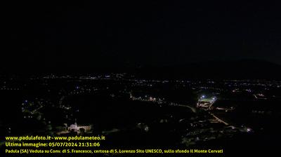 Preview delle webcam di Padula: Certosa di San Lorenzo - Monte Cervati