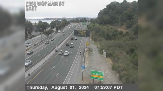 Traffic Cam ˌsæn rəˈfɛl › East: TVR20 -- I-580 : Wof Main St