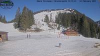 Letzte Tageslichtansicht von Spitzingsee: Obere Firstalm 1370m/ Brecherspitze