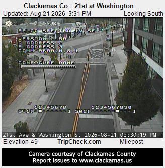 Traffic Cam Milwaukie: Clackamas Co - 21st at Washington