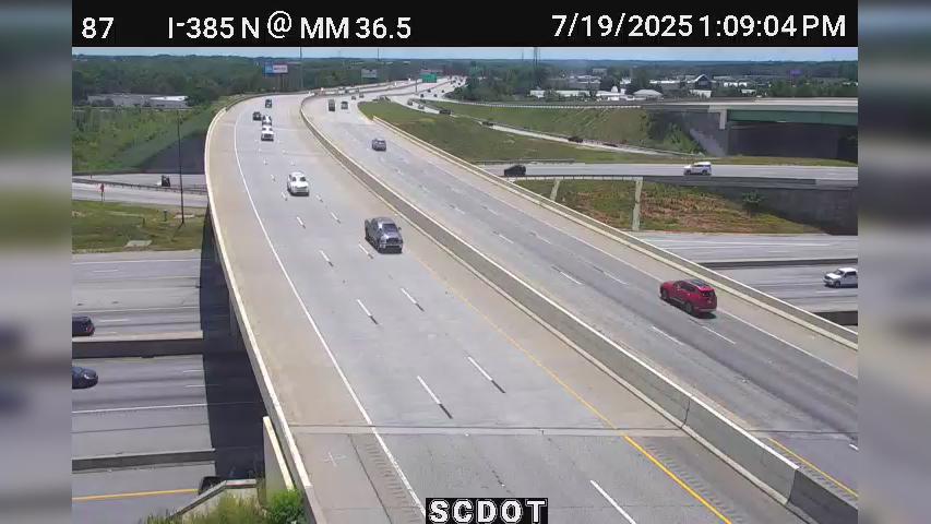 Traffic Cam Greenville: I-385 N @ MM 36.5