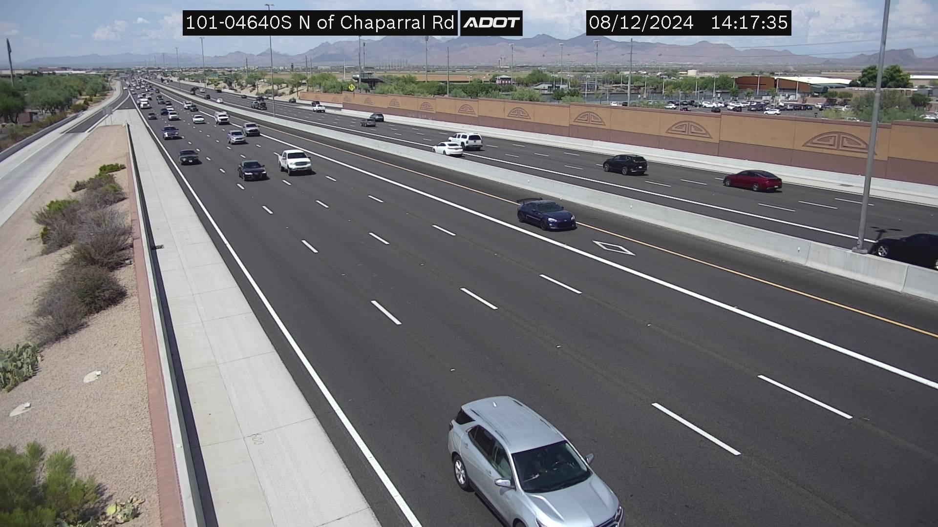 Traffic Cam Scottsdale › South: I-101 SB 46.40 @N of Chaparral Rd