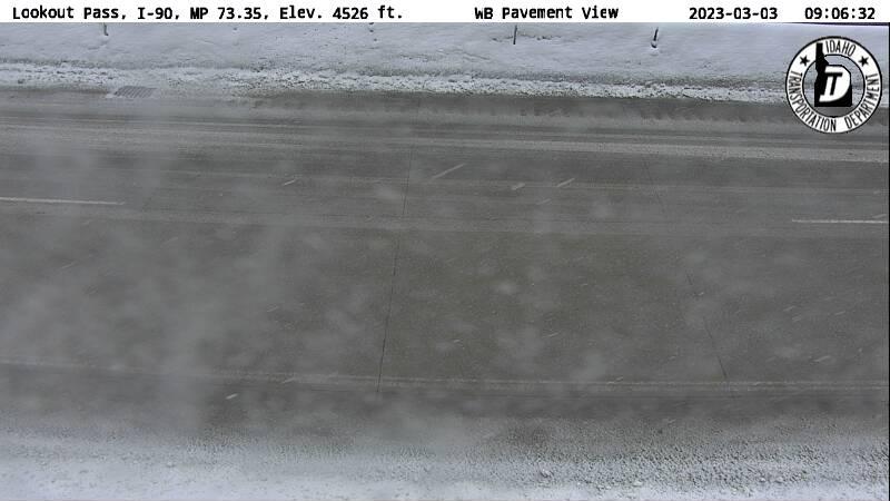 Traffic Cam Sohon: I-90: Lookout Pass: Pavement