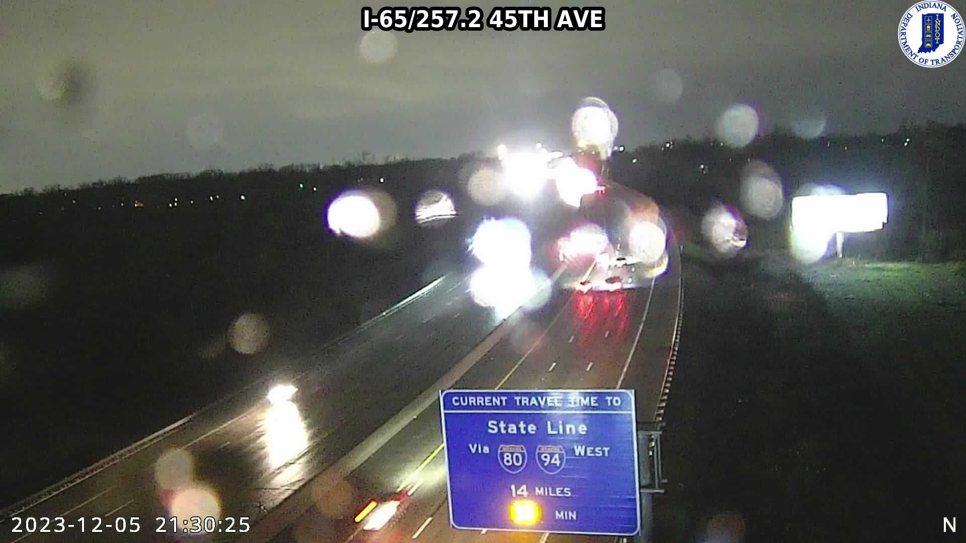 Traffic Cam Hobart: I-65: I-65/257.2 45TH AVE