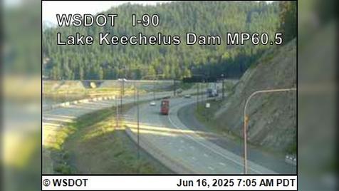 Traffic Cam Roslyn: I-90 at MP 60.5 Lake Keechelus Dam