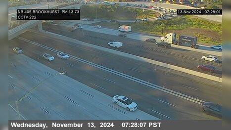 Traffic Cam Fountain Valley › North: I-405 : Brookhurst Street